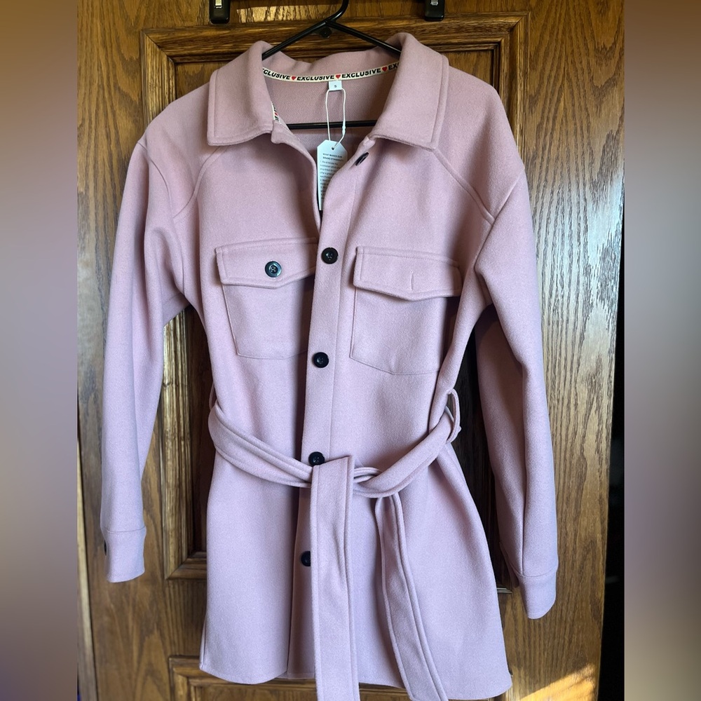 Women's Pink Belted Jacket